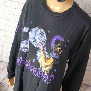 Diamond Supply Co. Long Sleeve Reaper See You in Hell Graphic Print Sleeves SZ M